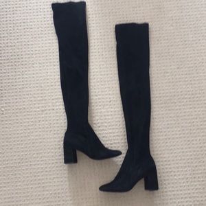 ASOS black over the knee suede boots